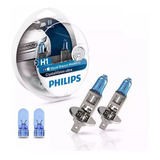 Kit Par Lâmpada Super Branca Philips H1 4300k Par Pingo W5w