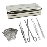 Kit Para Anatomia Dissecação Universitário Com Estojo Inox