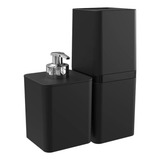 Kit Para Banheiro Com 2 Peças Smile Preto
