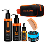 Kit Para Barba Shampoo Pomada Brilho