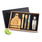 Kit Para Caipirinha Em Bambu 0,350ml 6 Peças