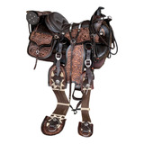 Kit Para Cavalgada Sela Americana De Couro E Alforge Bebida