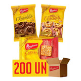 Kit Para Cesta Café Da Manhã Biscoito Sachê Bauducco 200un