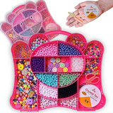 Kit Para Fazer Pulseira Maleta Rosa Miçanga Infantil 1200pçs