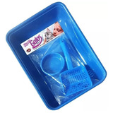Kit Para Gatos Caixa De Areia Bandeja + Pá + Comedouro