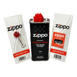 Kit Para Isqueiro Zippo - Fluido 125ml, Pedra 6un E Pavio