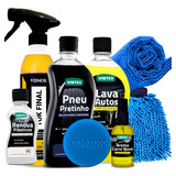 Kit Para Lavar Carro Cera Pretinho Silicone Cheirinho Pano