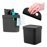 Kit Para Pia Cozinha Com Dispenser Rodinho Lixeira Preto