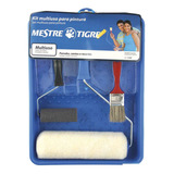 Kit Para Pintura De Paredes Com 4 Peças Azul Tigre
