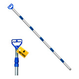 Kit Para Piscina Cabo Telescopico Resistente 6,00m + Peneira