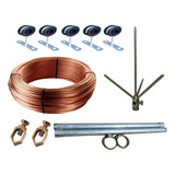 Kit Para Raio Residencia Completo 30mt Cobre Nu E Franklin