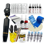 Kit Para Tatuador Iniciante Completo Com Máquina Pen Tattoo