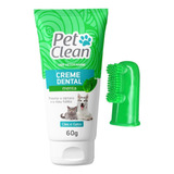 Kit Pasta De Dente + Escova Cães Gato Pet Clean Mau Hálito