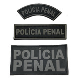 Kit Patch Emborrachado Policia Penal Costa, Peito E Manicaca