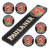 Kit Paulaner Bar Mat + 6 Porta Copos Apoio De Garrafas