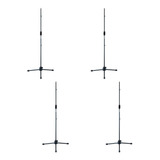 Kit Pedestal Reto Microfone A344 Base Tripé Quik Lok (4un)