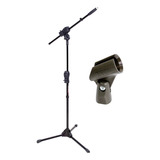 Kit Pedestal Suporte Girafa Tripé Microfone Smmax + Cachimbo
