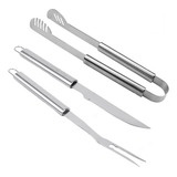 Kit Pegador Garfo Trinchante E Faca Longa Chef Corte Grelha