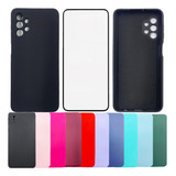 Kit Película 3d + Capa Silicone Veludo Compatível M13 / M23
