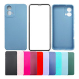Kit Película 3d + Capa Silicone Veludo Compatível Moto G24
