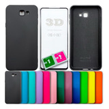 Kit Película + Capa Silicone Veludo Compatível J7 Prime