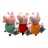 Kit Pelúcias Família Pig Original : Papai + Mamãe + Peppa