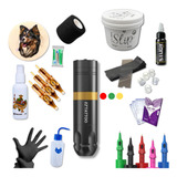 Kit Pen Completo Tattoo Tatuagem Ez C/ Bateria Profissional