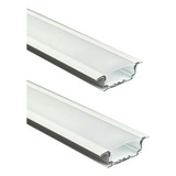 Kit Perfil De Embutir 24mm Aluminio Para Fita Led 2 Metros