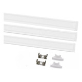 Kit Perfil De Led Slim P/ Embutir Gesso Marcenaria 3 Metros