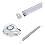 Kit Perfil Led Canto 90º Completo + Fita Led Forte + Fonte Cor Da Luz Branco-quente Tensão De Operação 12v 110v/220v