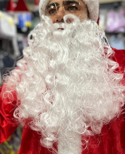 Kit Peruca E Barba Luxo De Papai Noel