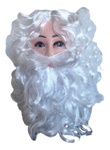 Kit Peruca E Barba Papai Noel Tradicional Natal Festa Luxo
