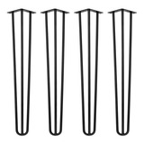 Kit Pés De Ferro Mesa Lateral Hairpin Legs 60cm 8mm 4 Peças