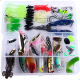 Kit Pesca 101 Peças Iscas Artificiais Alicate Caixa Lorben