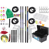 Kit Pesca C/ 4 Varas Telescópicas (2x 2,10m X 2x 2,70m)
