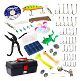 Kit Pesca Caixa Alicate Pega Peixe Isca Artificial +itens