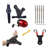 Kit Pesca Com Estilingue Carretilha Spincast Luvas Completo