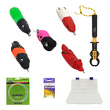Kit Pesca Esportiva 5 Isca Alicate Pega Peixe Estojo Leader 