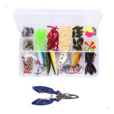 Kit Pesca Iscas Artificiais Alicate Caixa 101 Peças Lorben