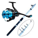 Kit Pesca Molinete Maruri Toro 2000 + Vara Telescópica 2,70m