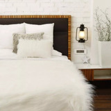 Kit Peseira Pelo Alto Cama King + 2 Almofadas 2,5m X 80cm