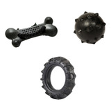 Kit Pet 3 Pçs Med/gde Porte Bola Lisa 75mm Pneu G Ossinho G 