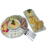 Kit Petisco Com Petisqueira Bandeja Molheira Em Melamina