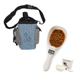 Kit Petisqueira Treinamento Cães Azul Colher Dosadora Ração