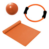 Kit Pilates Overball 25cm + Arco Anel Flexível + Colchonete