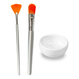 Kit Pincéis Estética Seda Ácidos Peelings Máscaras, Cubeta
