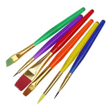 Kit Pincel 6 Peças Colors Infantil Pintura Artística Escolar