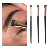 Kit Pincel Chanfrado Profissional Henna Desing Sobrancelha 