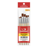 Kit Pincel Chato Condor 5502 - 6 Pincéis Artísticos