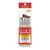 Kit Pincel Chato Condor 5502 - 6 Pincéis